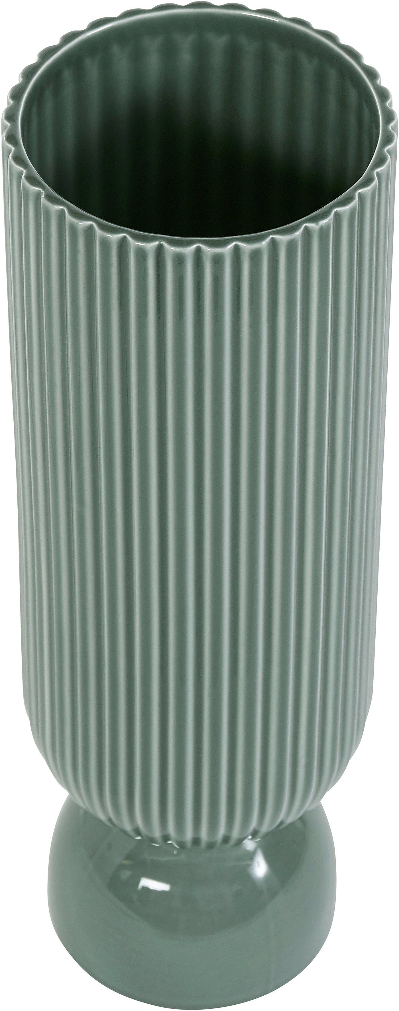 andas Dekovase Vase aus Höhe (1 cm Rillen-Optik St), 37 Steingut