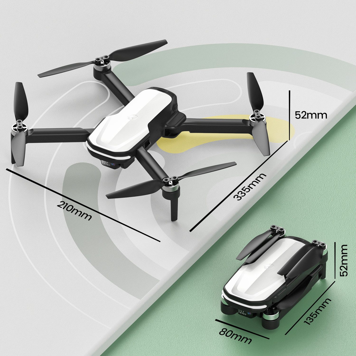 HOLY STONE Faltbare Drohne mit 1080P Kamera, FPV Quadrocopter mit 2 Akkus Drohne (Bürstenlosem Motor, Gestensteuerung, Ideal für Kinder & Anfänger)