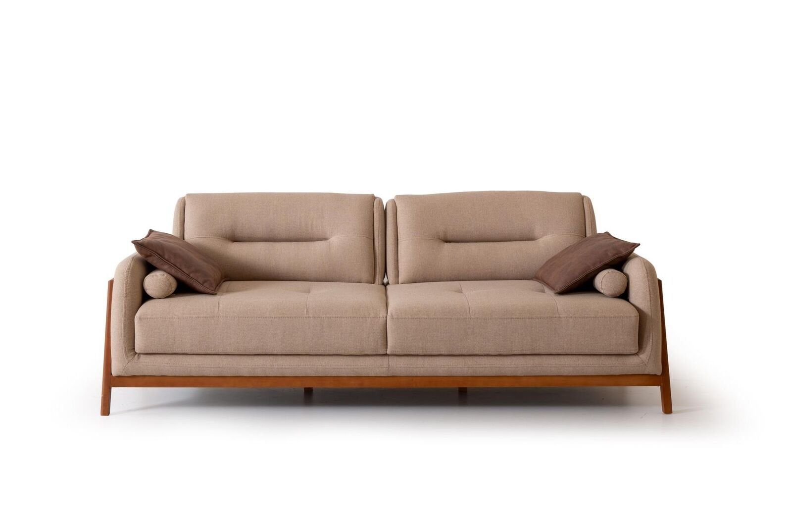 Teile, Couch 3 Möbel, Sofa 1 Wohnzimmer JVmoebel Sitzer Europa 3-Sitzer Luxus Designer Made Braun in Polster