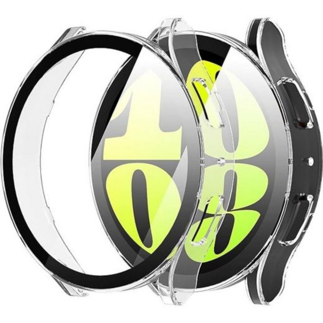 SmartUP Smartwatch-Hülle 2X Hülle für Samsung Galaxy Watch 6 40mm / 44mm Schutzglas Case Tasche, kompletter Rundumschutz