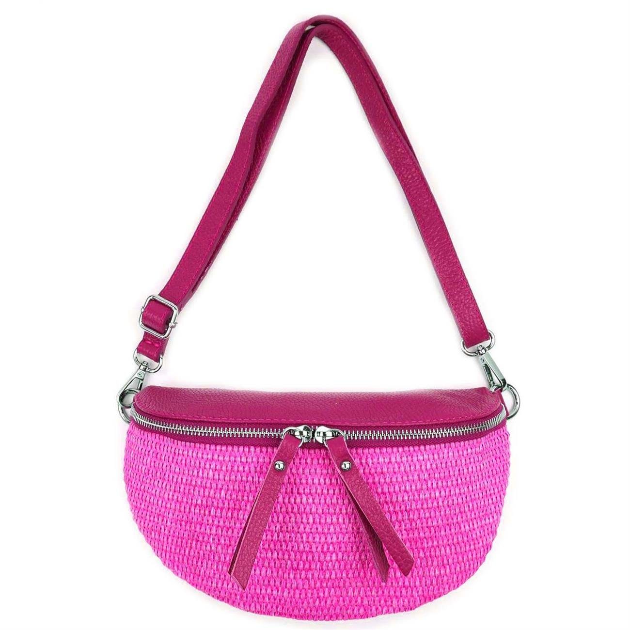 Bauchtasche Damen Basttasche Schultertasche CrossBody CrossOver Umhängetasche