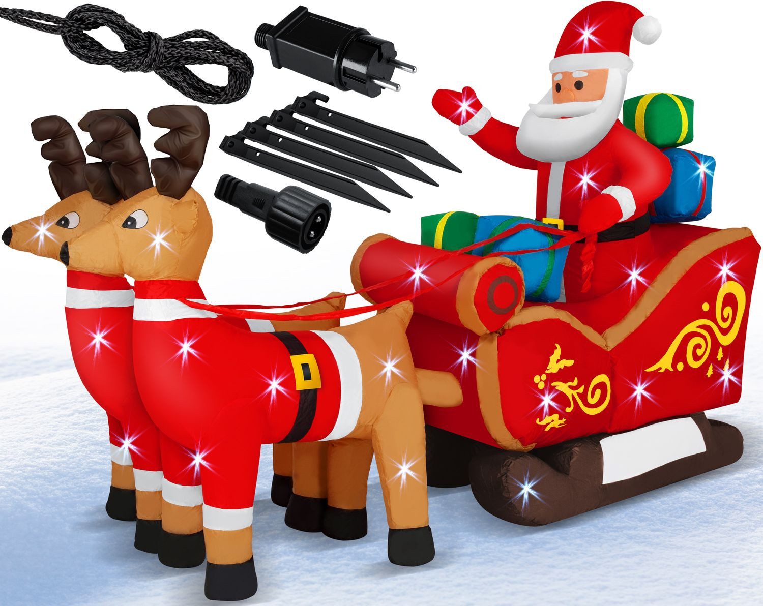 KESSER Weihnachtsfigur, Aufblasbarer Weihnachtsmann Schlitten XXL günstig online kaufen