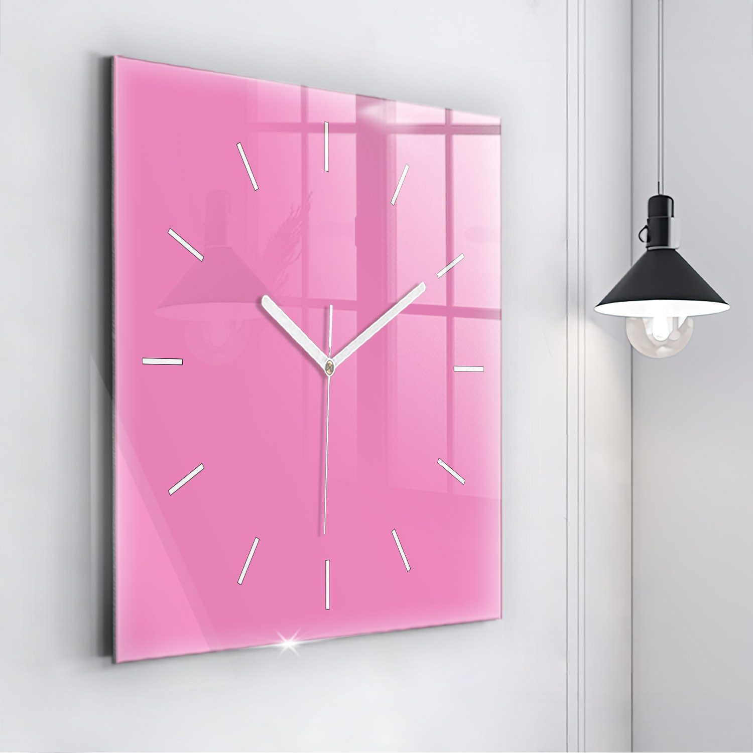Tulup Wanduhr Wanduhr Modernistische Glaswanduhr 60x60cm Uhr aus gehärtetem Glas
