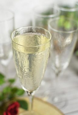 Sendez Sektglas 6 Sektgläser mit Hammerschlag-Effekt Champagnergläser Sektglas, Glas