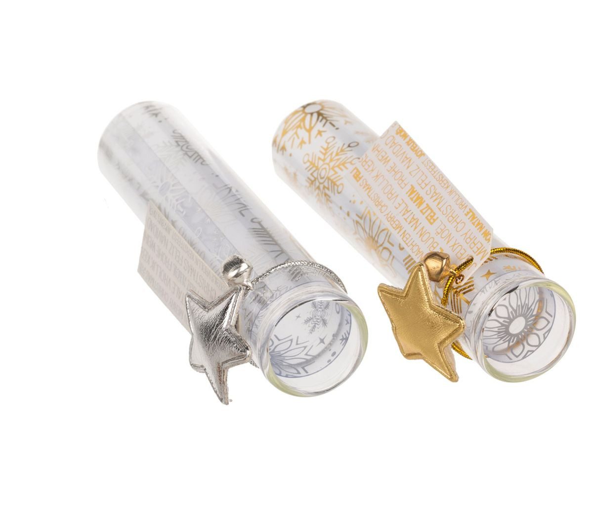 OOTB Dekohänger Glasfläschchen Korkverschluss 11cm Weihnachtsbaumhänger Geldgeschenk, kreative Geschenkidee