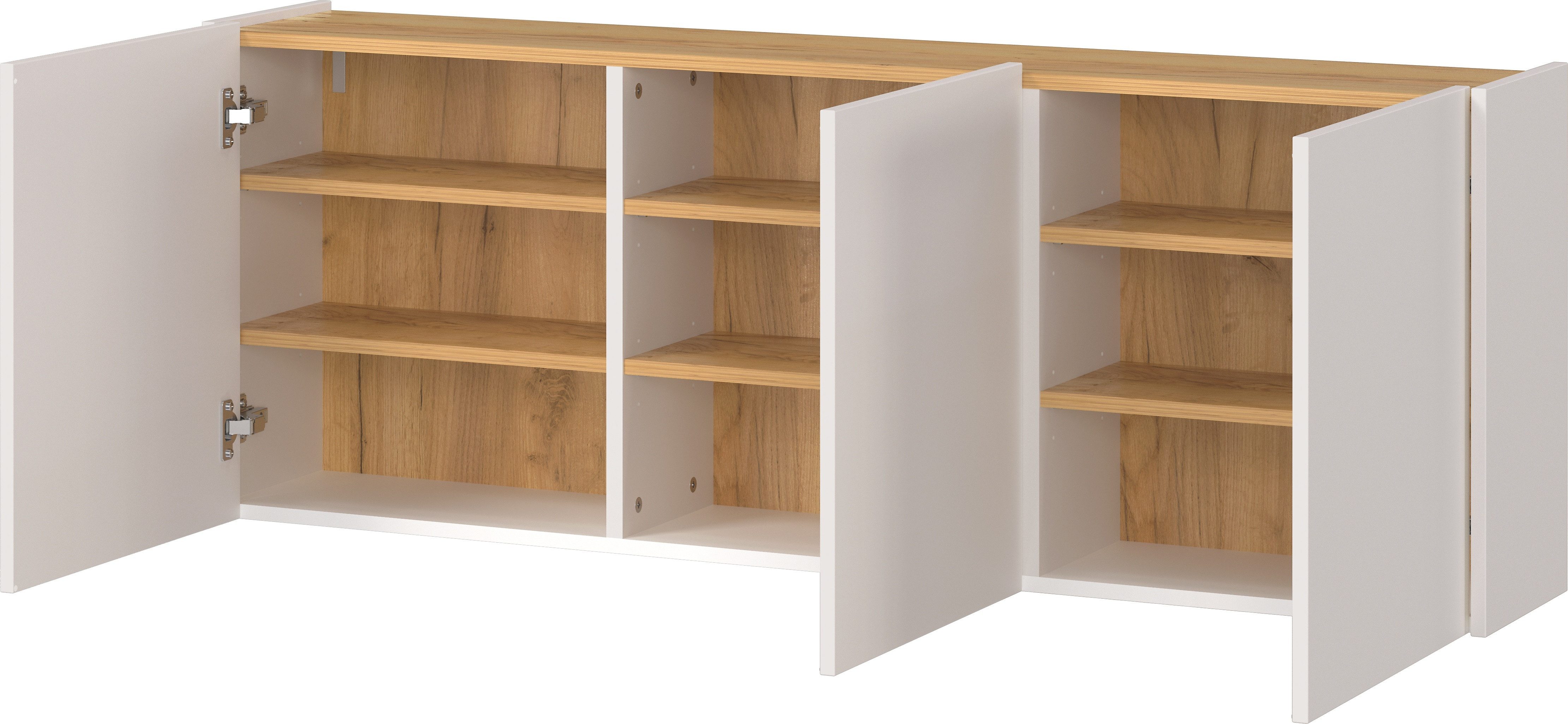 GERMANIA Garderoben-Set GW-Libbiano, (2-St), Garderoben-Set bestehend aus Mehrzweckschrank/Schuhschrank und Spiegel