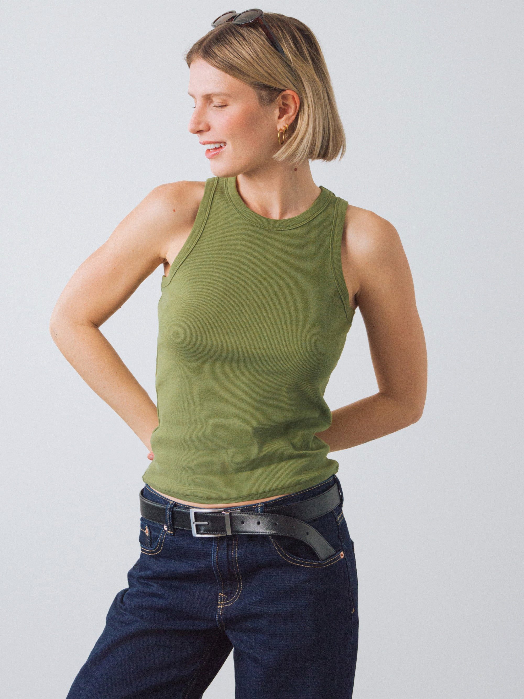 HONEST BASICS Tanktop Geripptes Racer-Top aus Bio- und recycelter Baumwolle