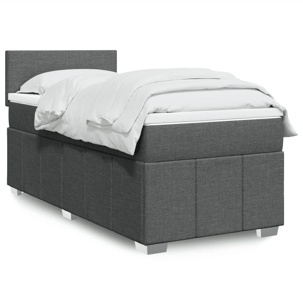 vidaXL Bett Boxspringbett mit Matratze Dunkelgrau günstig online kaufen