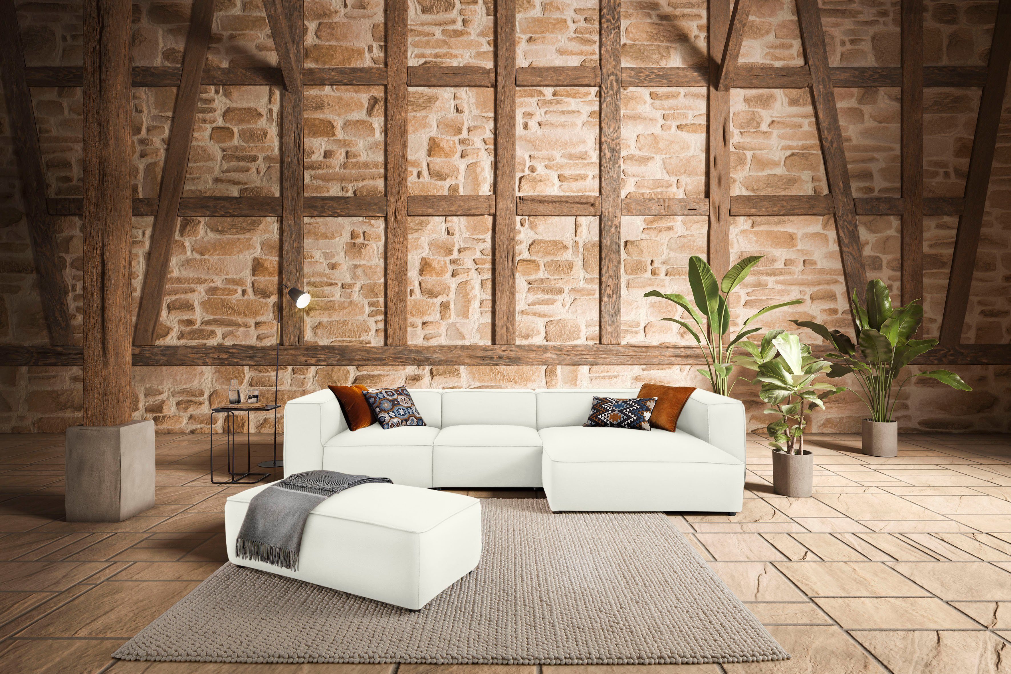 W.SCHILLIG Ecksofa around-the-block, mit eleganter Biese, mit Federkern, Breite 341 cm