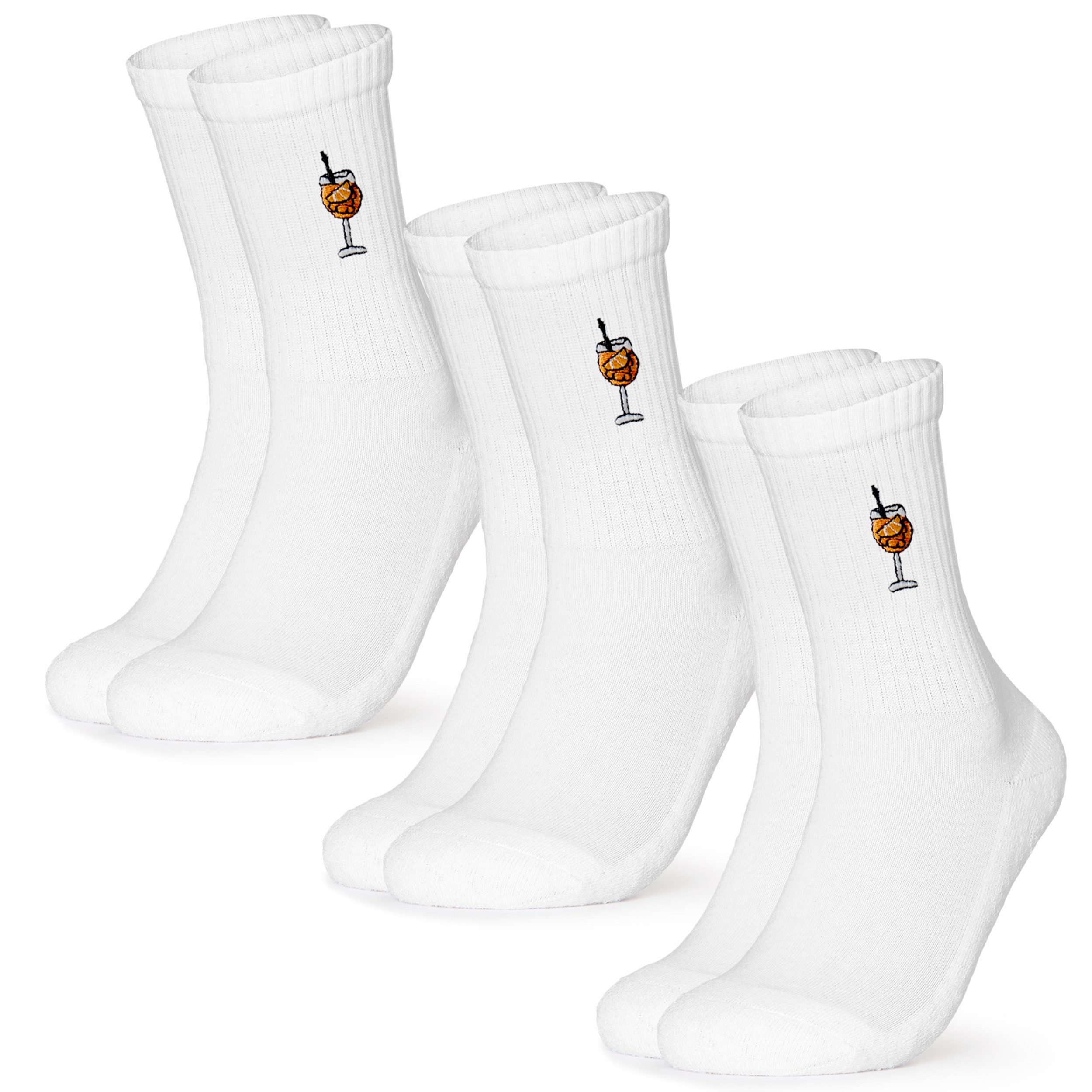 OCCULTO Basicsocken Damen & Herren Motiv Tennissocken (Modell: Robin) Sprizz 43-46 (3-Paar)