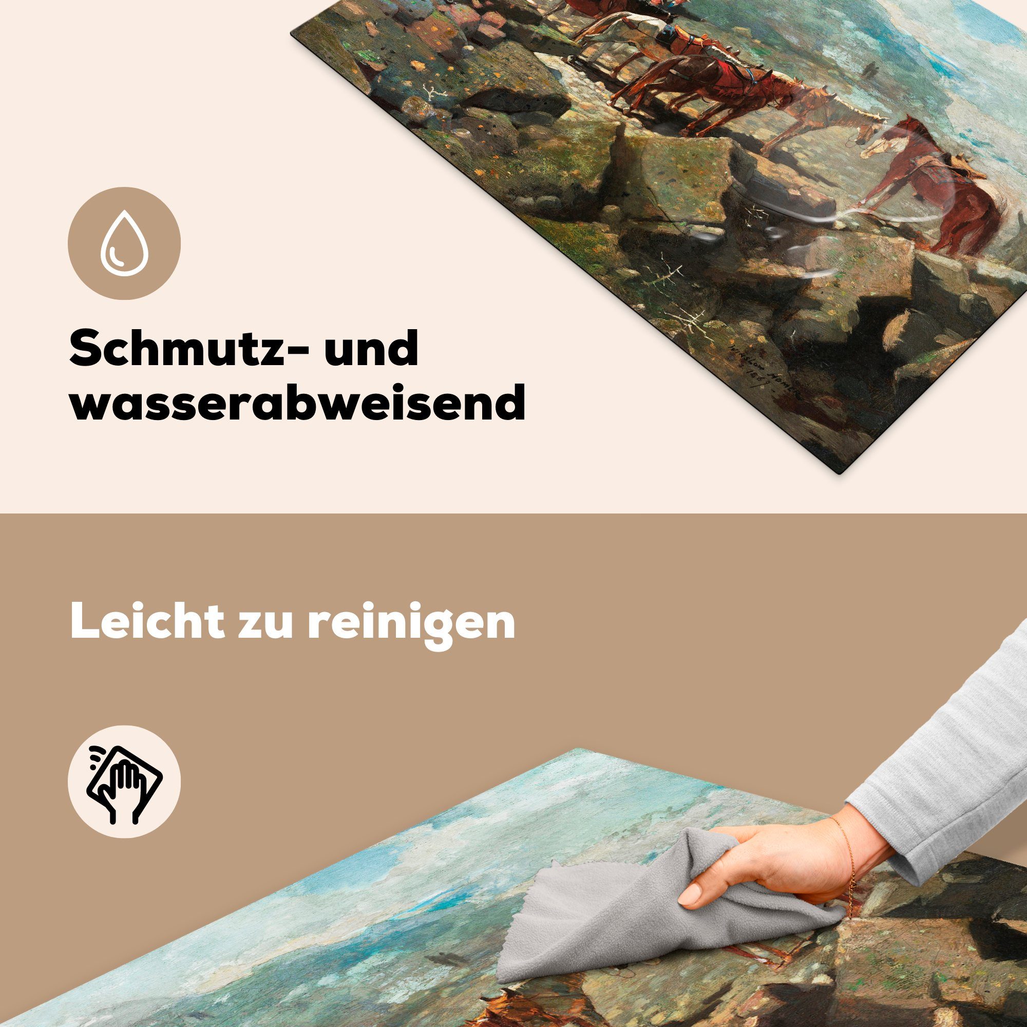 Washington Mount MuchoWow Vinyl, Ceranfeldabdeckung von Winslow - tlg), für Herdblende-/Abdeckplatte Induktionskochfeld cm, Schutz die küche, Homer, Gemälde (1 81x52