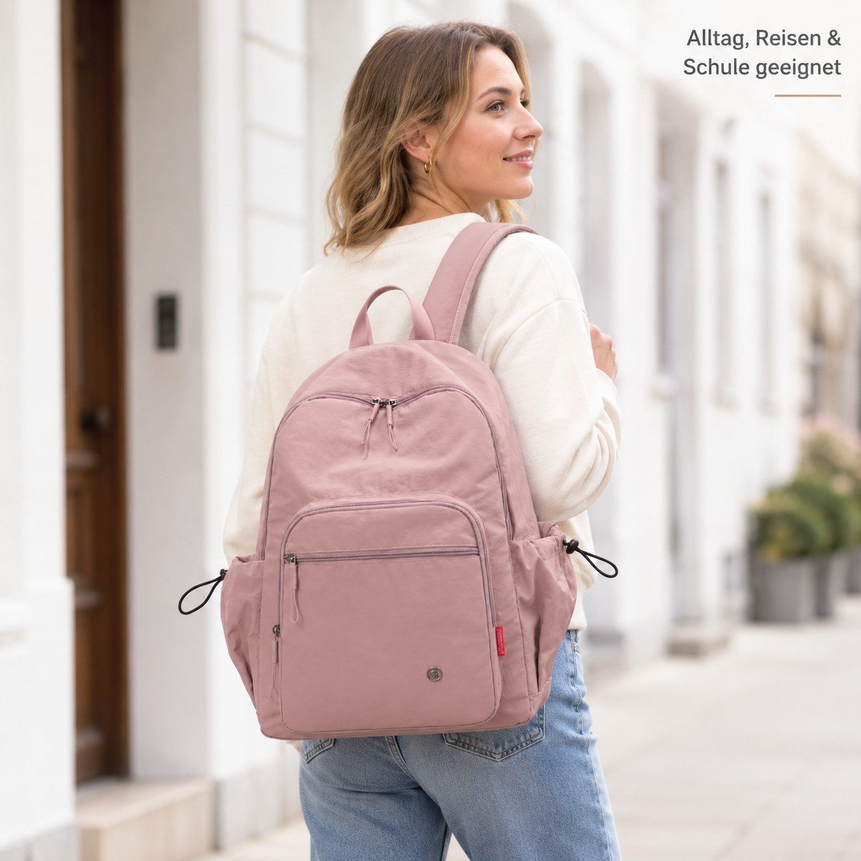OYLCDI Rucksack Reiserucksack Freizeitrucksack Tagesrucksack mit Reißverschlussfach (42 x 31 x 22 cmgroßes Fassungsvermögen,Handgepäck Rucksack, verstellbaren S – Bild 5 von 5