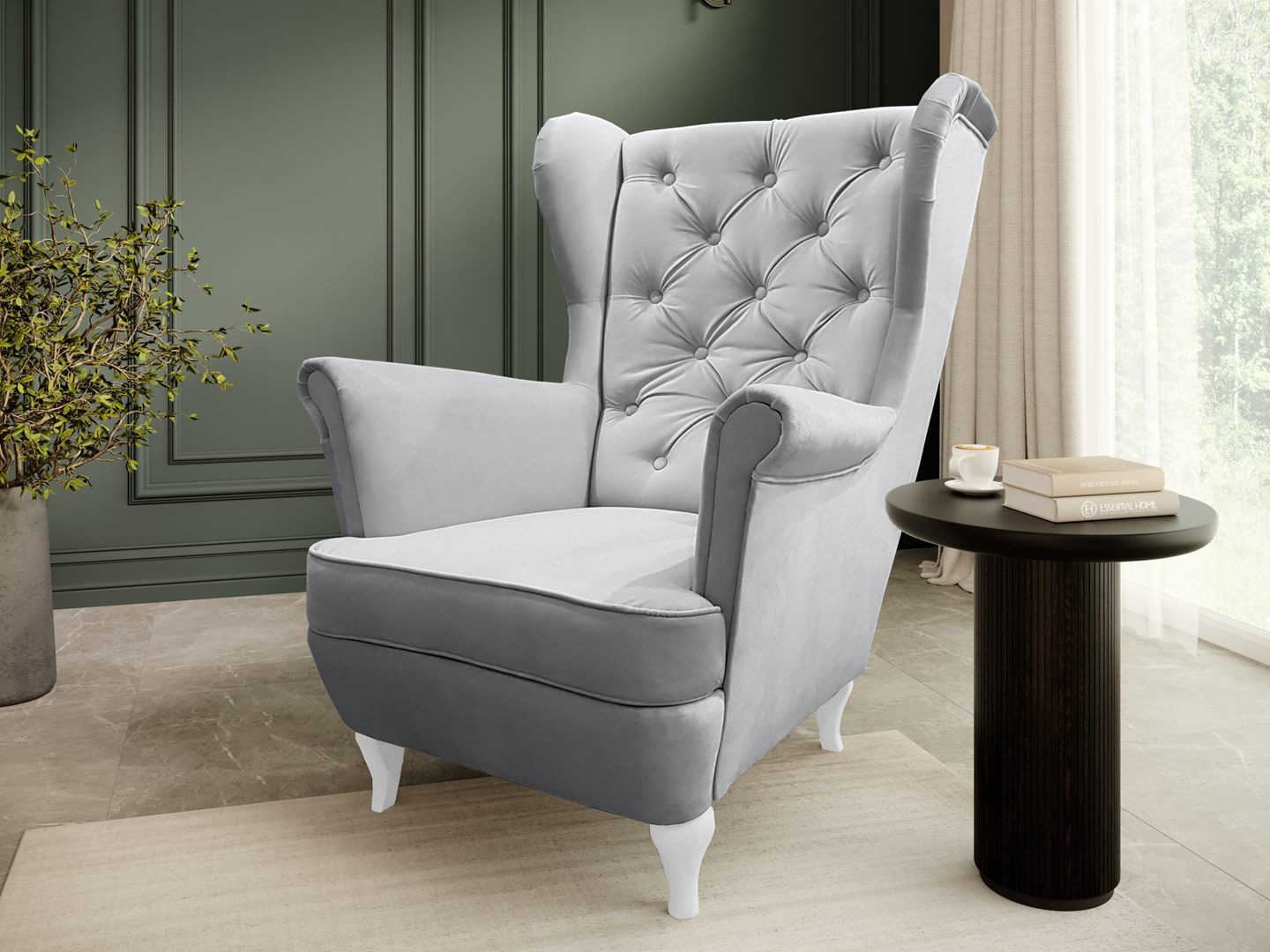Beautysofa Ohrensessel Sessel FALCO Chesterfield Wohnzimmersessel günstig online kaufen