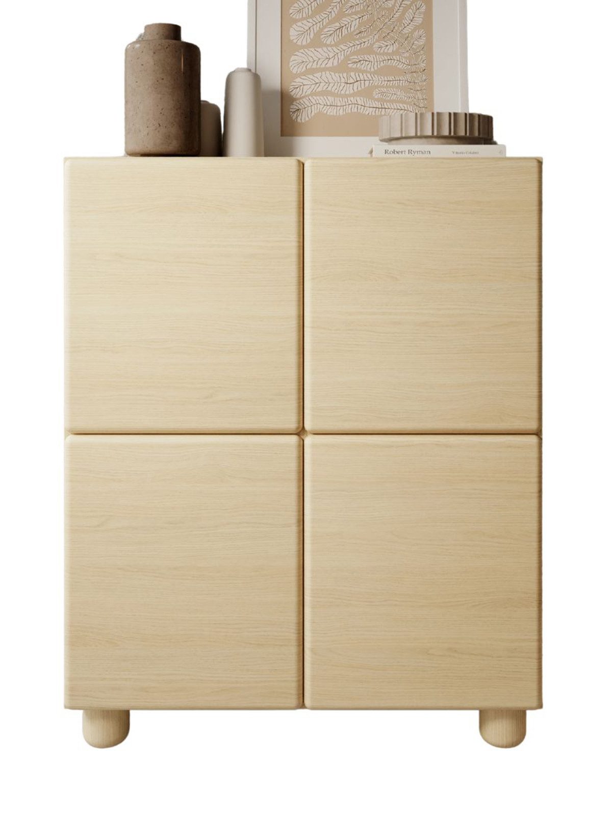 Compleo Kommode Hochkommode mit 4 Türen MAVO, Eiche vincenza, skandinavisches Design