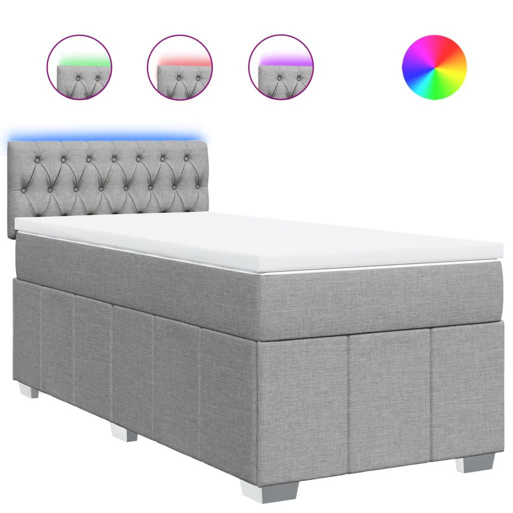 vidaXL Bett Boxspringbett mit Matratze Hellgrau günstig online kaufen
