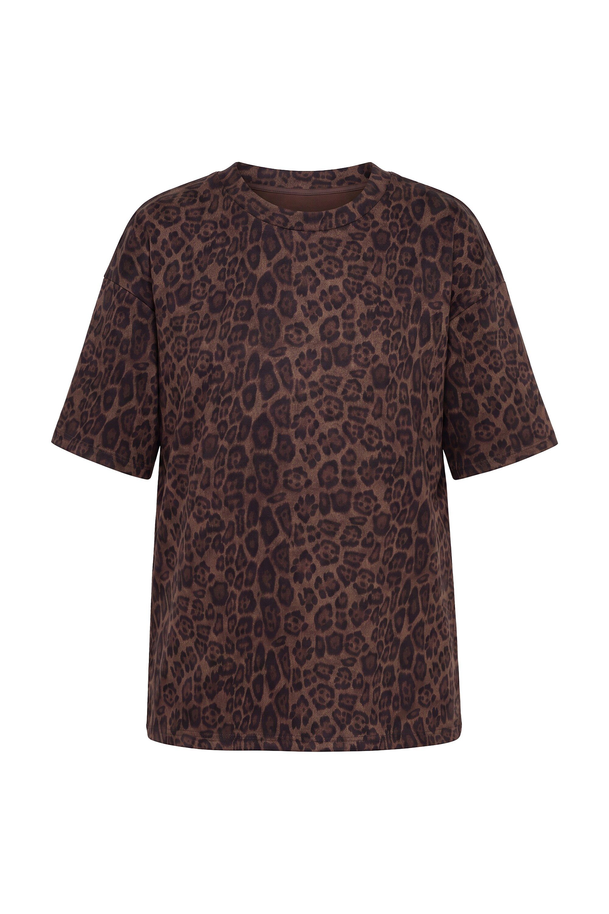 Studio Untold T-Shirt T-Shirt Oversize Shape Suede mit Leo Halbarm – Bild 2 von 4