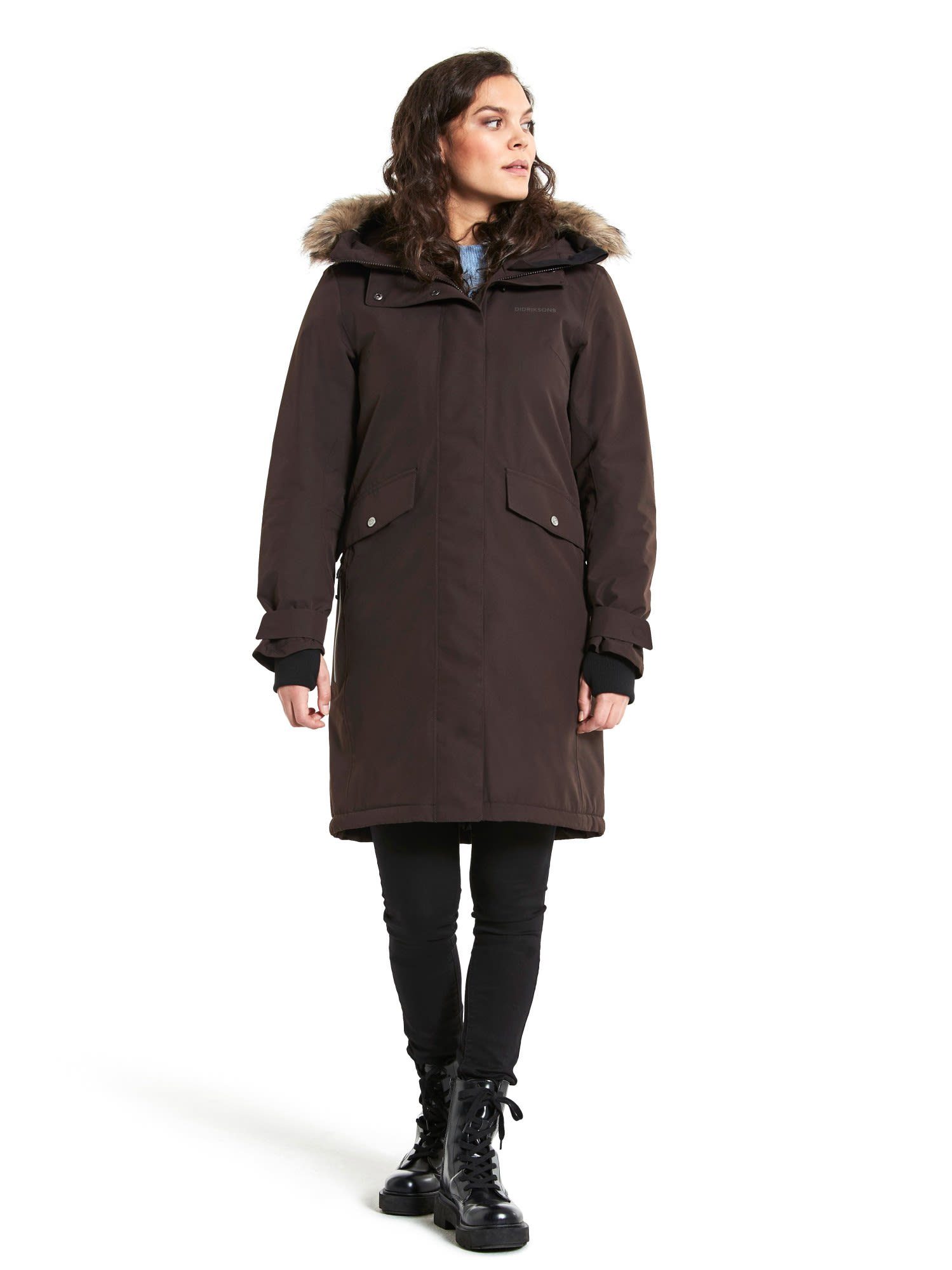 Chocolate Didriksons Parka W Parka Damen Didriksons 3 Parka Erika Brown