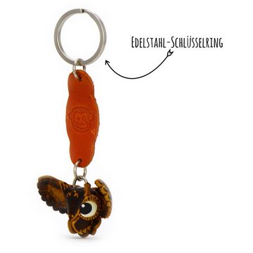Monkimau Schlüsselanhänger Eulen Schlüsselanhänger Leder Tier Figur (Packung)