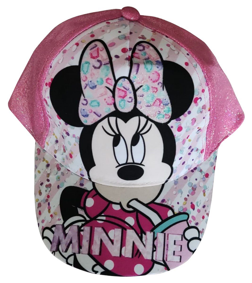 Sun City Schirmmütze Disney Minnie Maus Kappe Mütze Base Cap Sonnenhut mit Glitzer für Kind