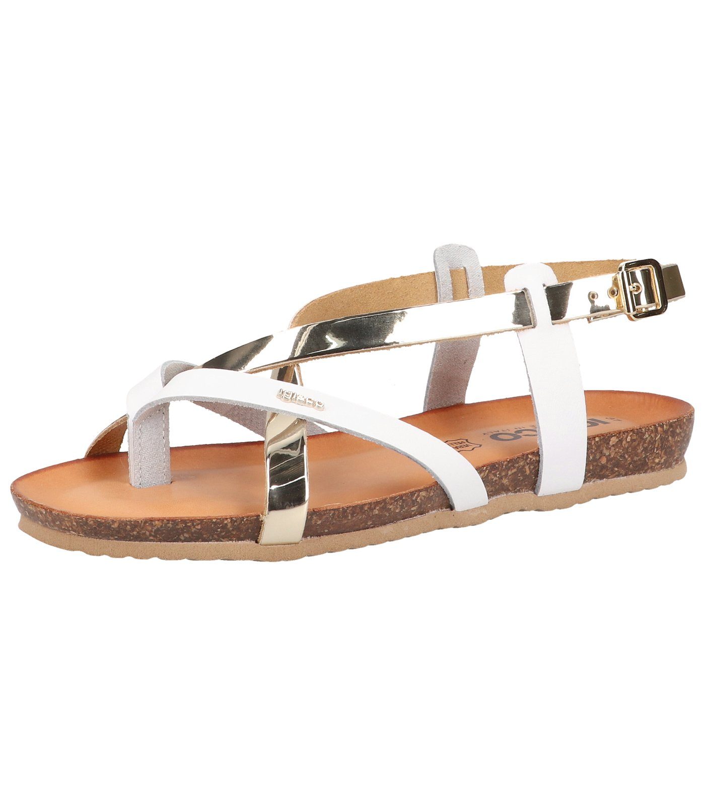 IGI & CO Sandalen Leder Riemchensandalette Silber Weiß