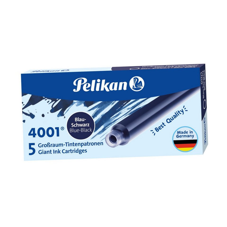 GTP/5, Füllfederhalter blau-schwarz Pelikan Pelikan 4001 Großraum-Tintenpatronen