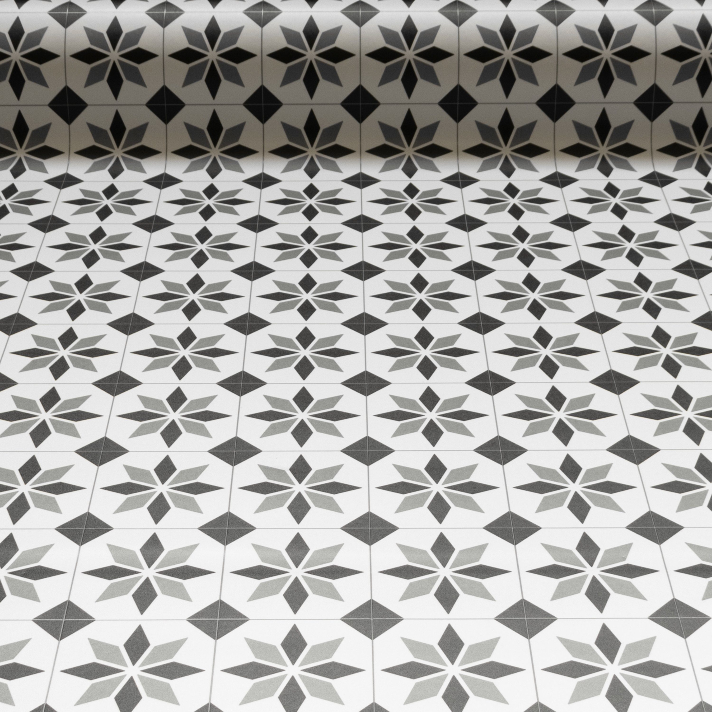 Primaflor-Ideen in Textil Вініловий ламінат PVC TURIN - Fliese Sintra - moderne Fliese - schwarz weiß, Flexibel & Strapazierfähig, für Jedes Zuhause oder Büro