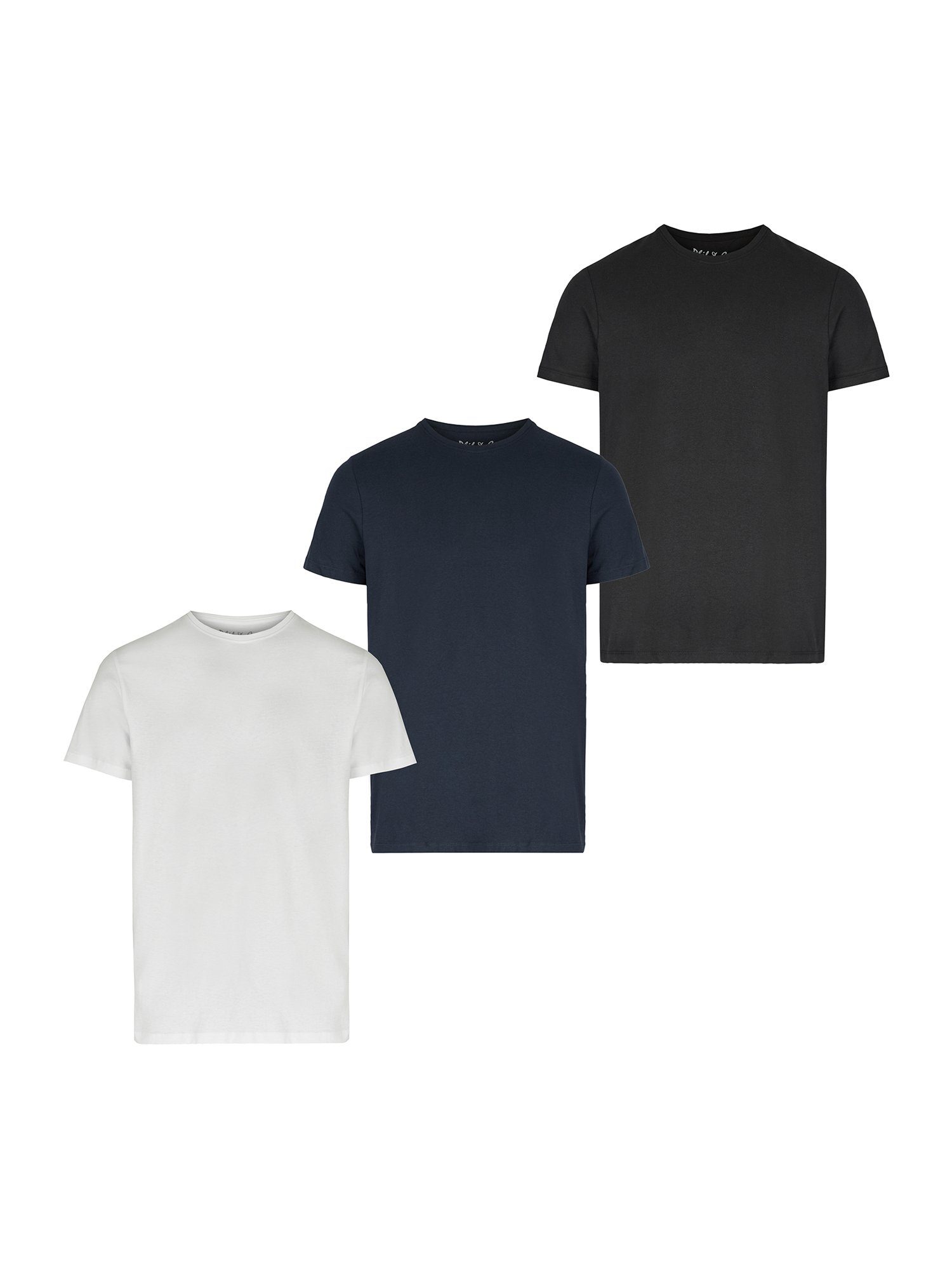 Phil & Co. T-Shirt Classics Crewneck (3-tlg) navy-weiss-schwarz