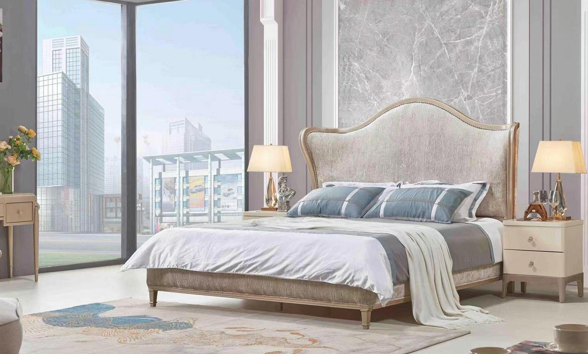 JVmoebel Bett, Luxus Modern Bett 2x Nachttische Betten Holz Bettgestell Schlafzimmer