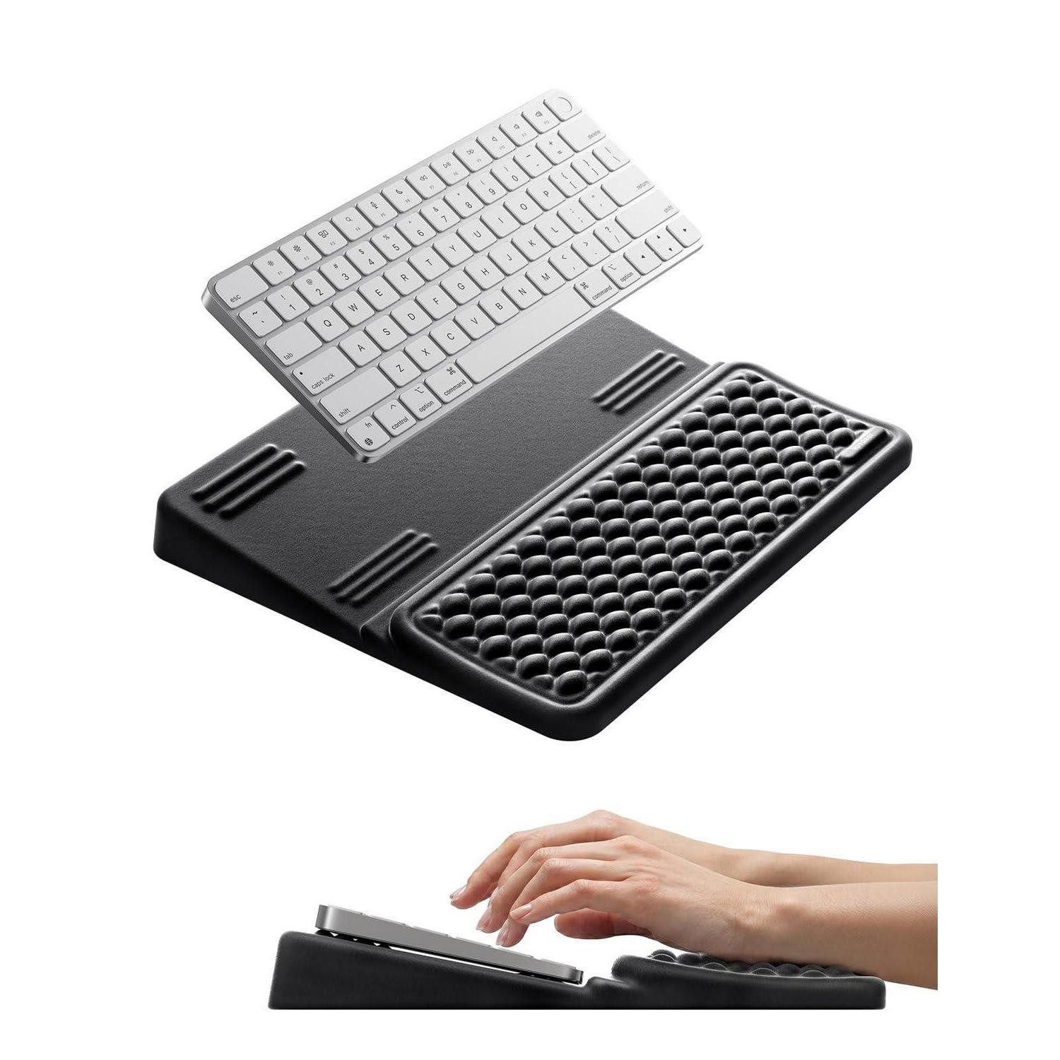 LuxusKollektion Tastaturhalterung Tastaturständer mit Handgelenkauflage, Schwarz, (1-tlg)