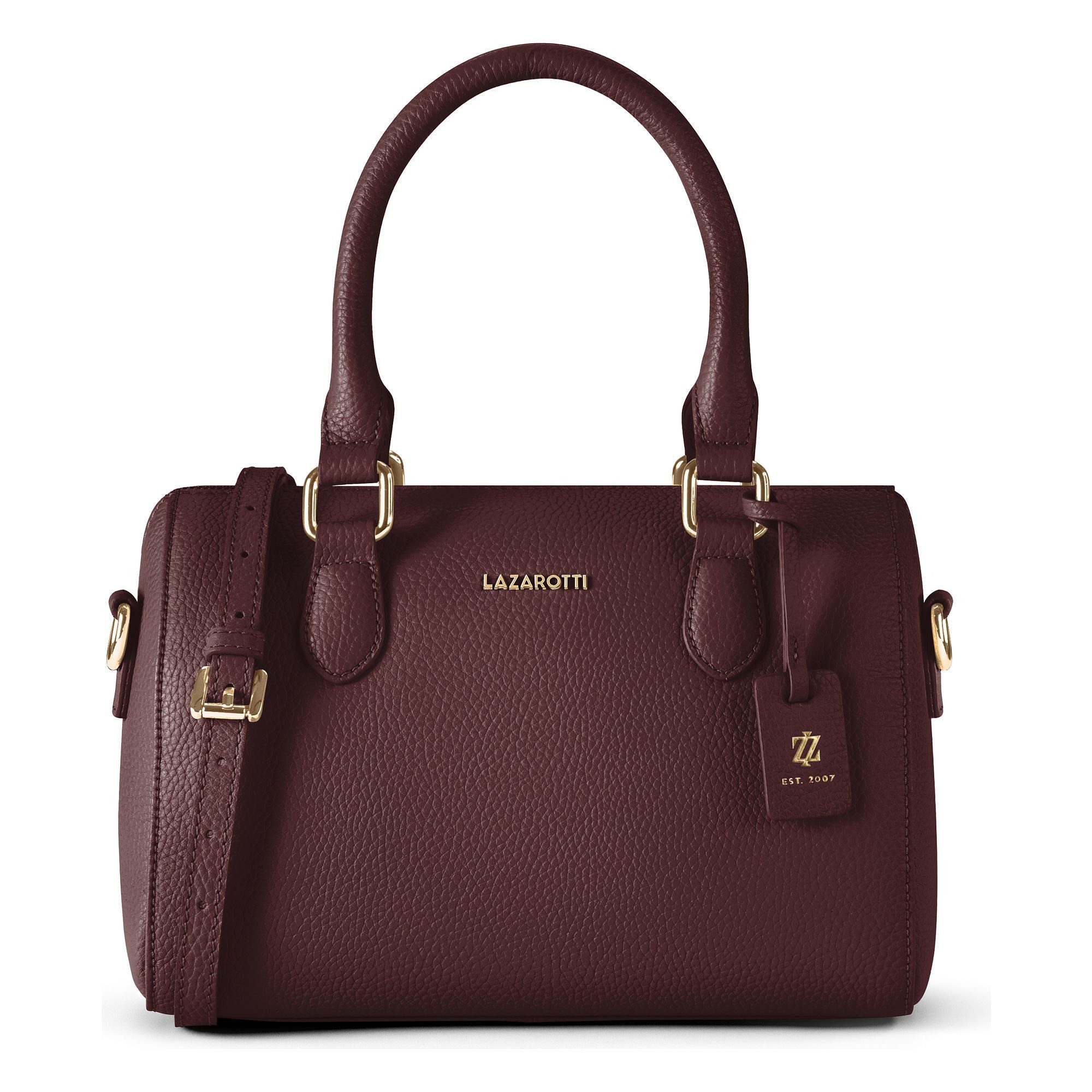 Lazarotti Henkeltasche Bologna Leather Bowling-Bag Handtasche Crossbody Leder 26 cm