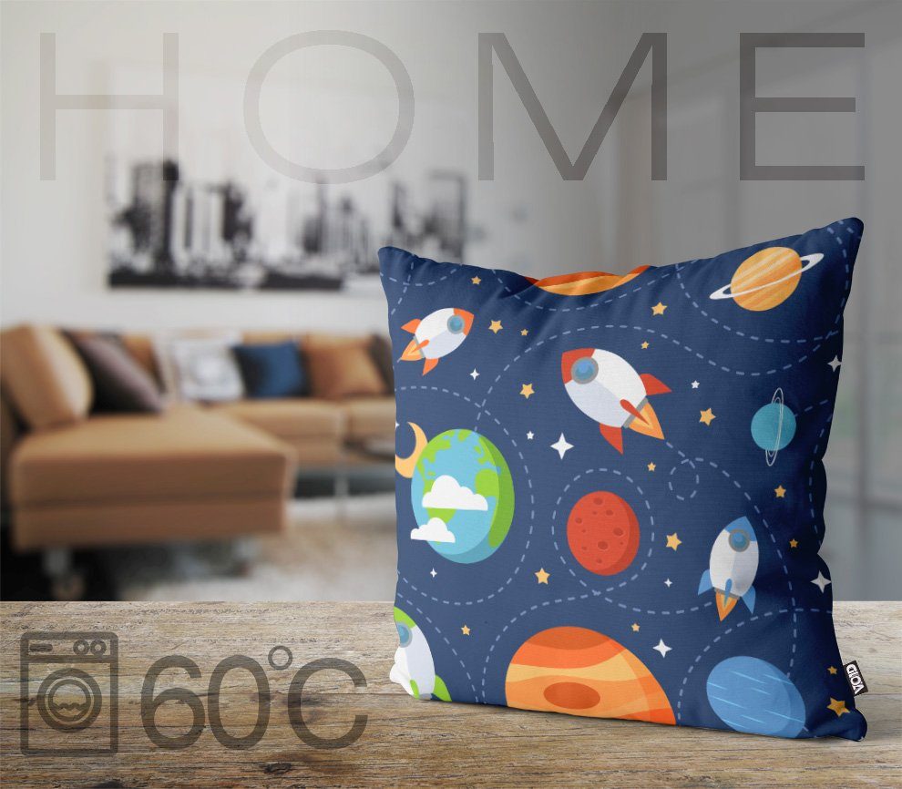 VOID Kinder Rakete Sofa-Kissen Kinderzimmer Astronaut Stück), Space Spielzeug Kissenbezug, Weltraum Raumfahrt All Sterne (1 Himmel Jungen