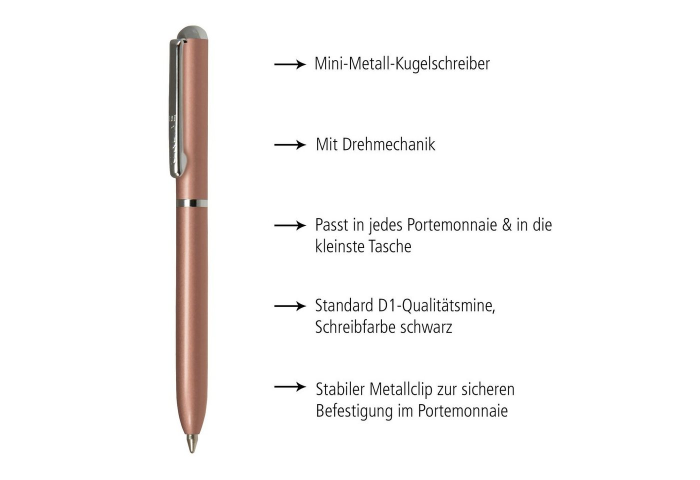 Thumbnail - Online Pen Kugelschreiber Mini Portemonnaie Drehkugelschreiber, incl. Standard D1-Qualitätsmine, schwarzschreibend