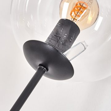 hofstein Stehlampe Stehlampe aus Metall/Glas in Schwarz/Klar, ohne Leuchtmittel, Leuchte mit Glasschirmen(15cm), 168cm, 6 x E14, ohne Leuchtmittel