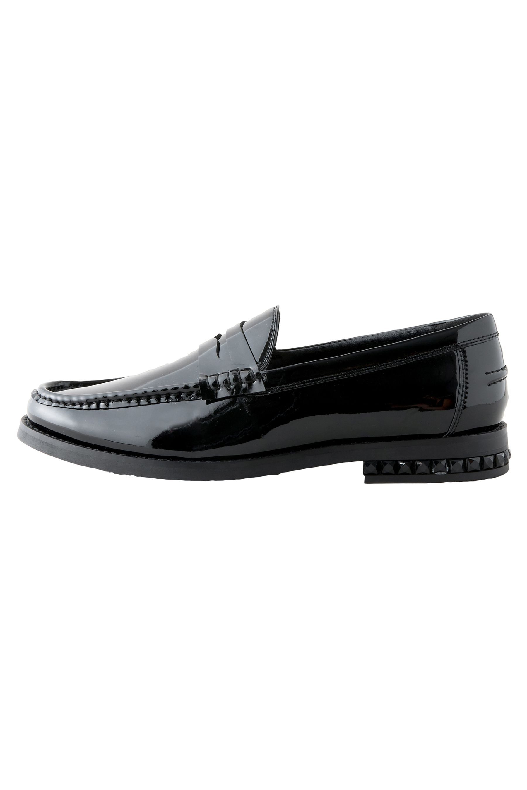 Next Pennyloafer in Lackoptik mit Juwelenbesatz Loafer (1-tlg)