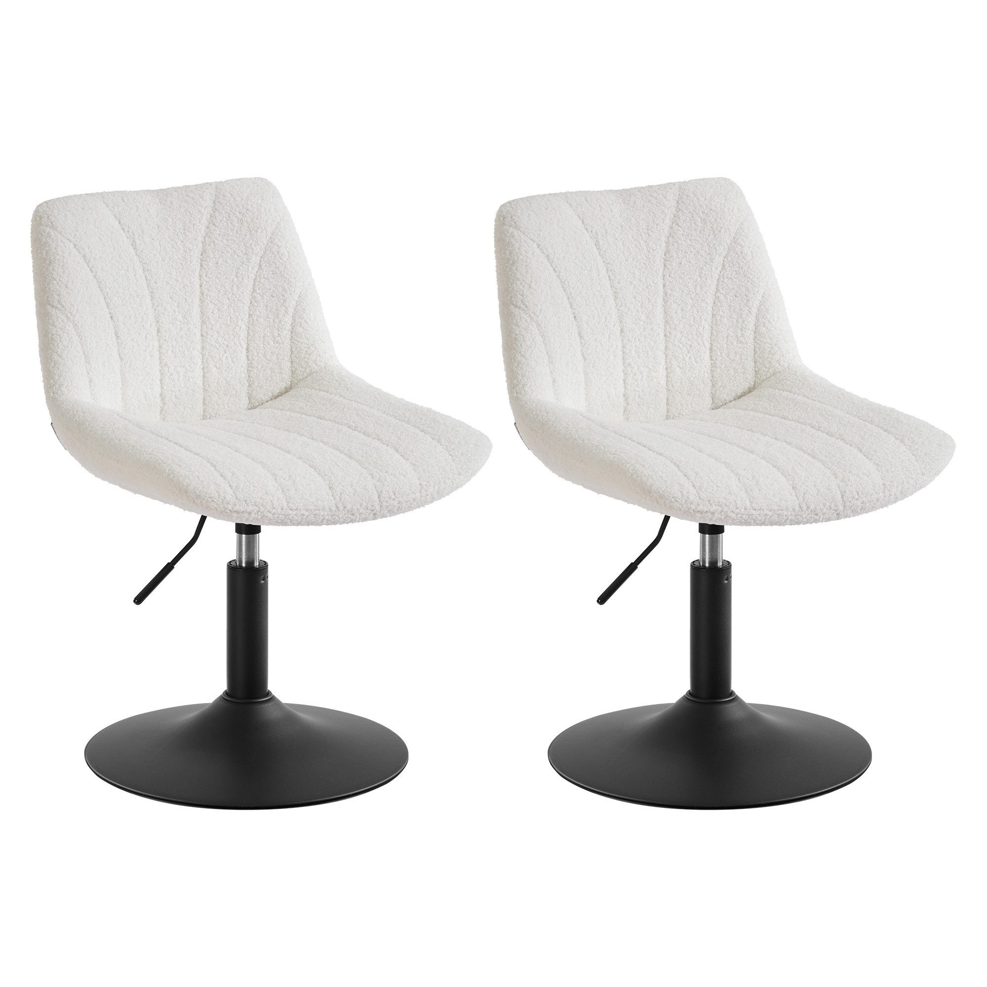 VASAGLE Barhocker Barstuhl, Küchenhocker, höhenverstellbar, um 360° drehbar (2 St., 2er Set), 46,5 x 43 x (65,5-77,5) cm (T x B x H), für Esszimmer, Küche