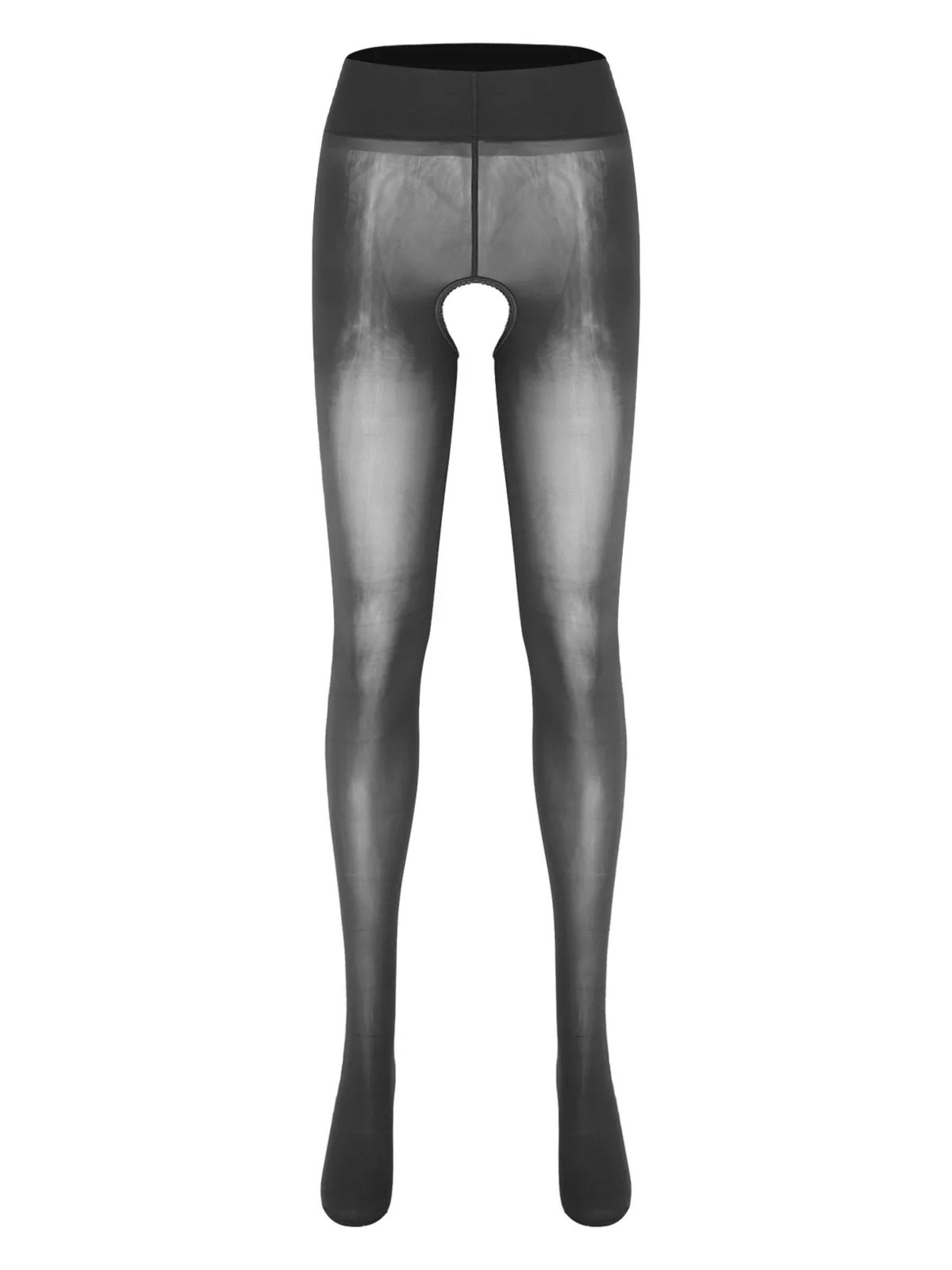 Elegant Love Ouvert Strumpfhose Sexy halterlose Strapsstrümpfe – Mesh Stocking mit offenem Schritt Modisches Dessous mit besonderen Details, XS–L