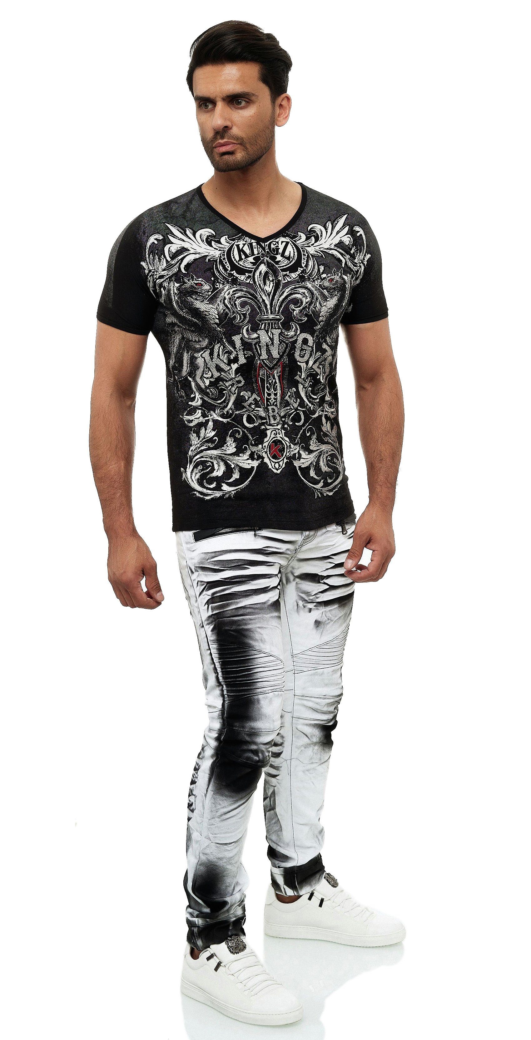 KINGZ coolem in T-Shirt Design schwarz-silberfarben