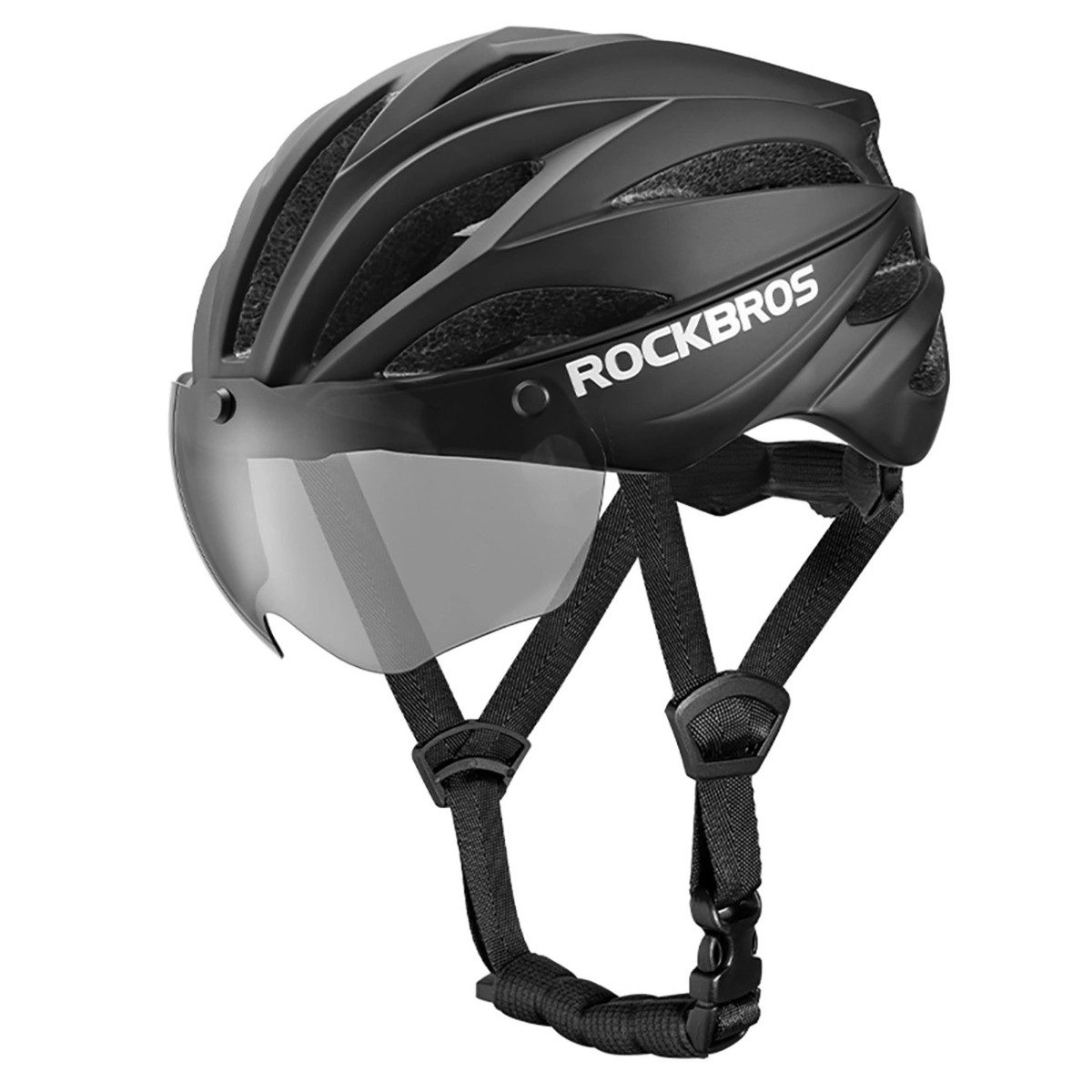 ROCKBROS Fahrradhelm Rockbros Fahrradhelm mit Visier, abnehmbarer UV-Schutzbrille, Unisex