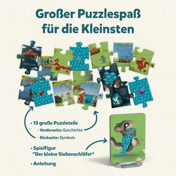 Kosmos Puzzle Story-Puzzle Der kleine Siebenschläfer, 15 Puzzleteile