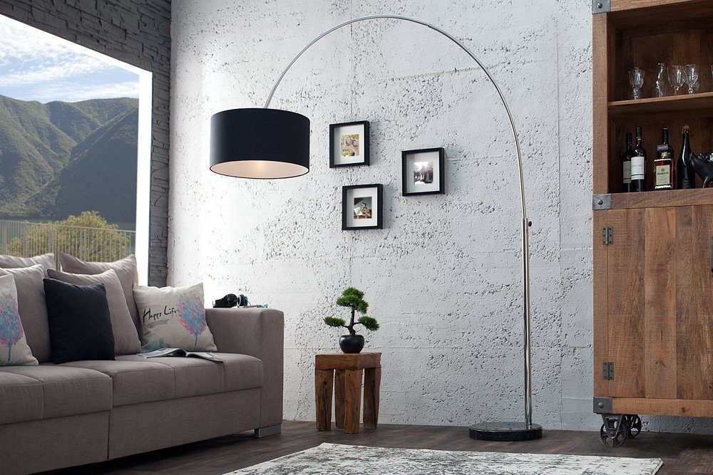 Modern verstellbar schwarz, riess-ambiente Bogenlampe Design Wohnzimmer ohne · DEAL · Leuchtmittel, · LOUNGE Metall 170-200cm