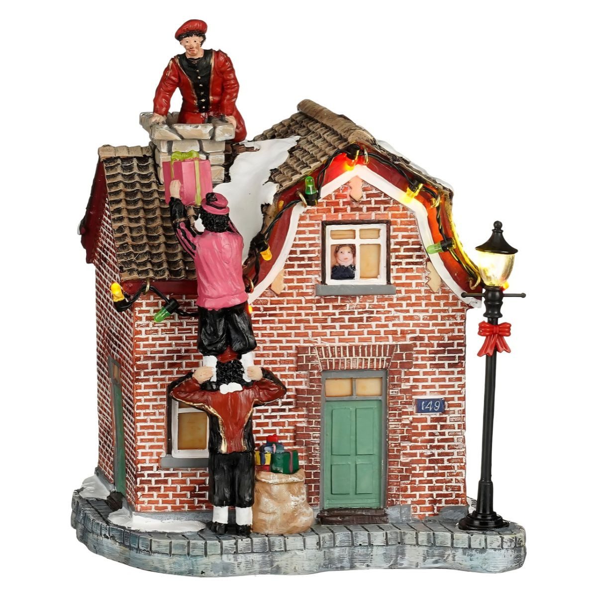 LuVille Weihnachtsdorf Luville Piet-Figuren Klettern auf Haus