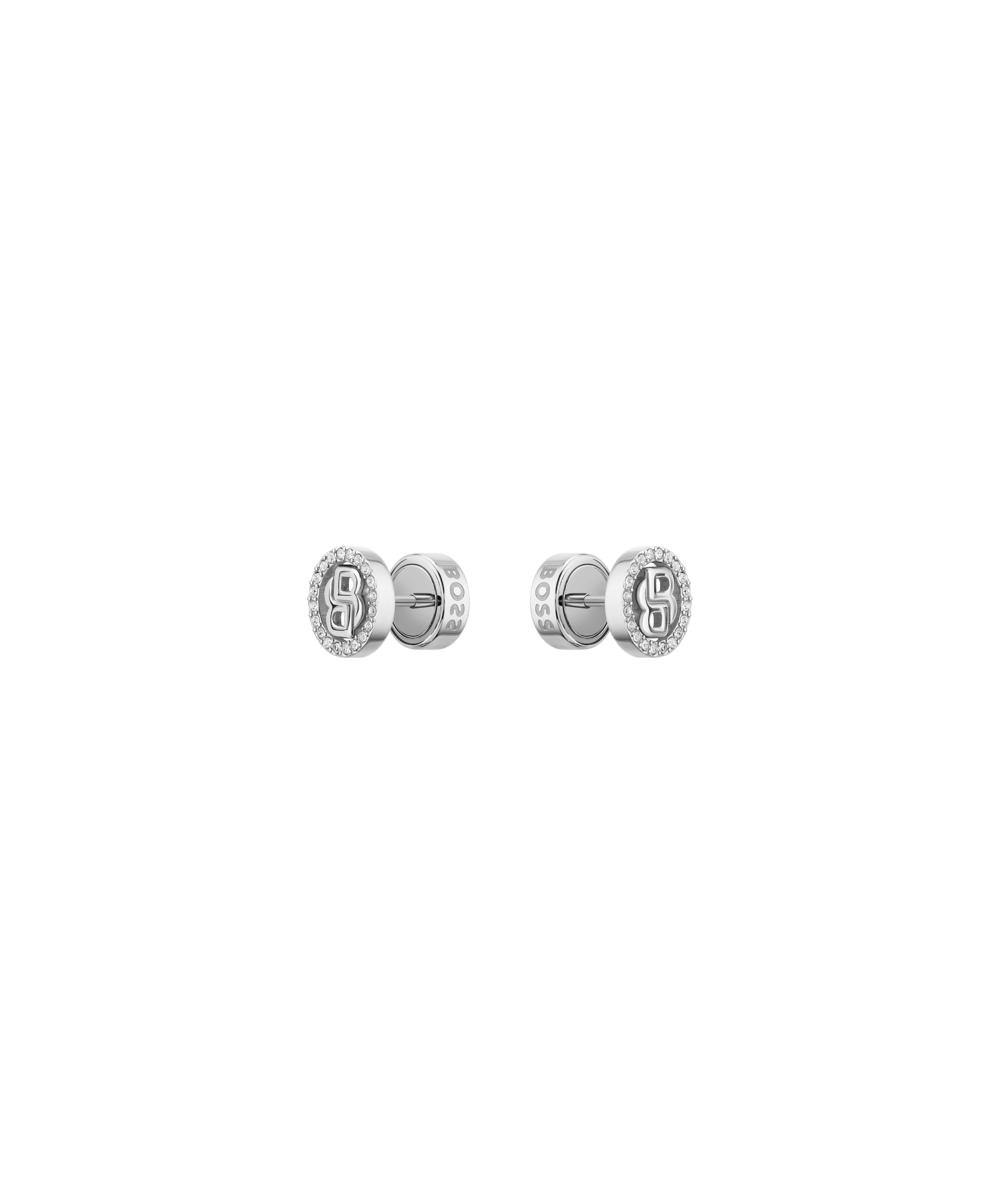 BOSS Paar Ohrstecker DOUBLE B DIVINE, mit Glasstein