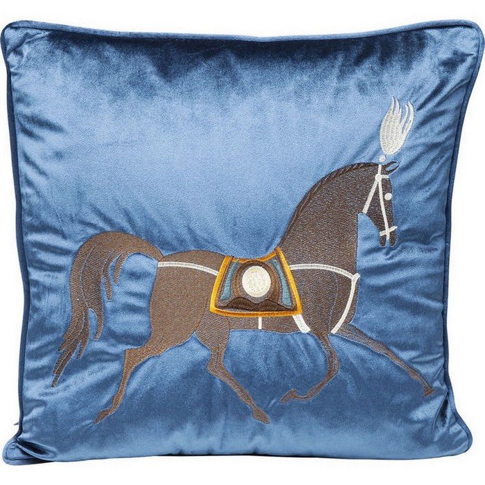 daslagerhaus living Dekokissen Kissen Horse blau 45*45 cm