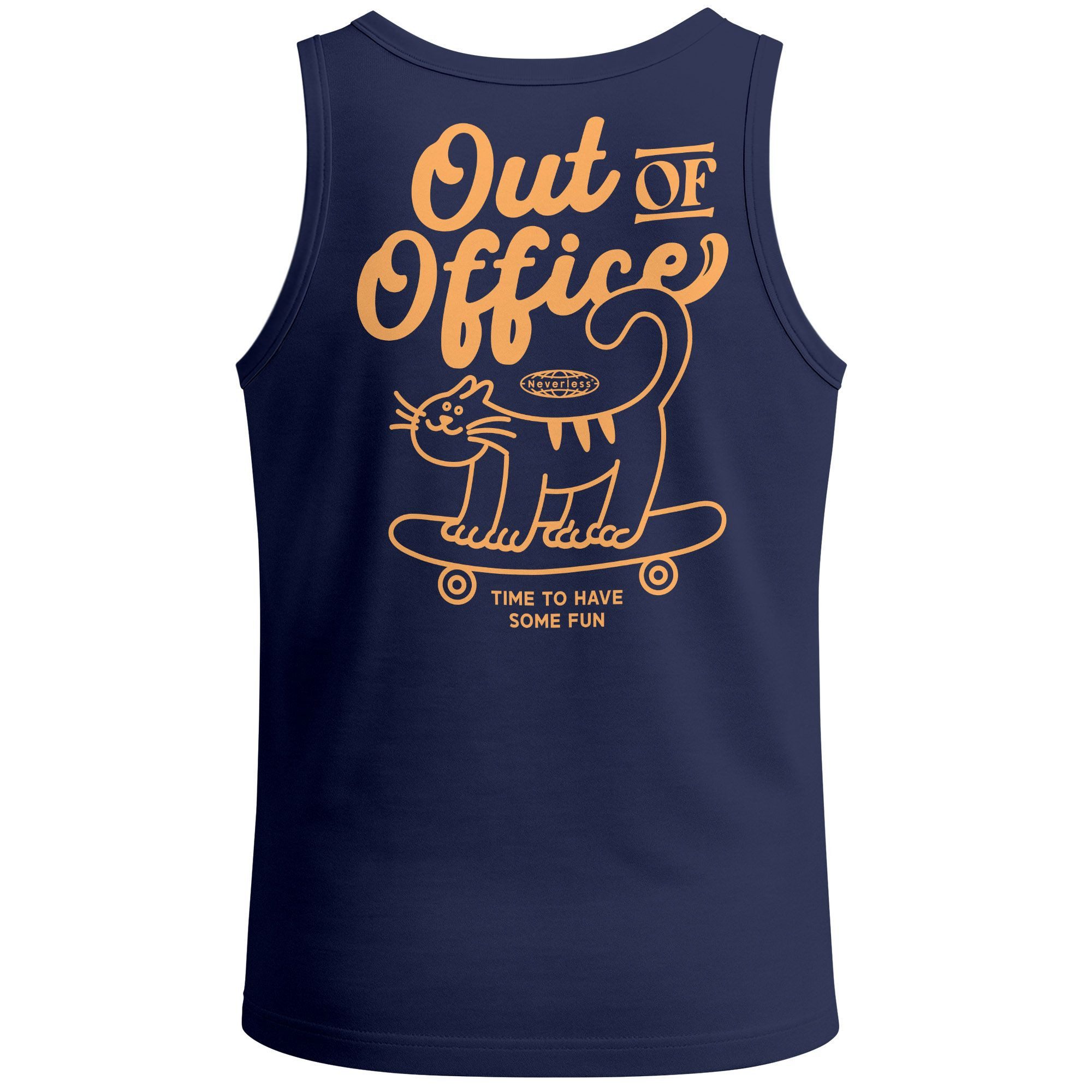 Tanktop Herren Tank-Top Backprint Out of Office Statement Print Grafikshirt