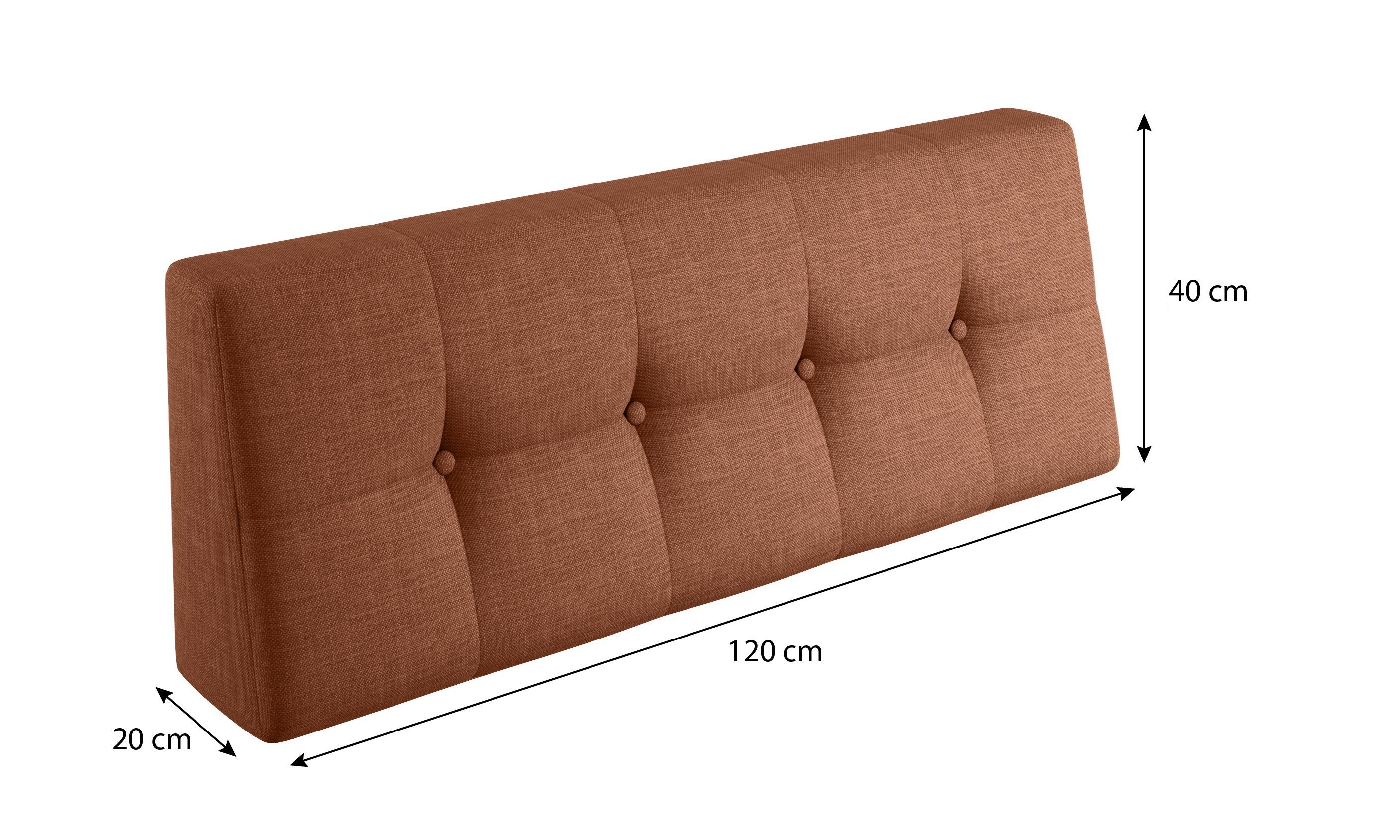 sunnypillow Rückenkissen Palettenkissen gesteppt Rückenkissen 120x40x20/10cm, Orange
