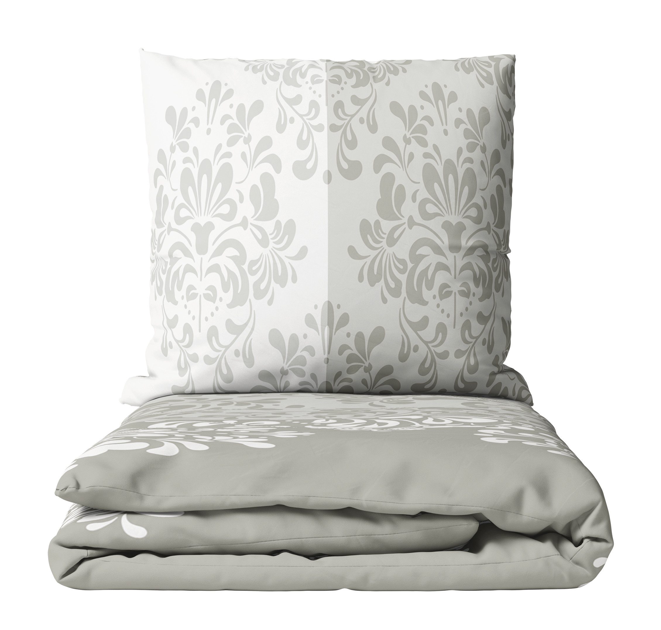 Leonado Vicenti Bettwäsche Biber Baumwolle, Biber, 4 teilig, warm und kuschelig, elegantes Design in Taupe und Beige
