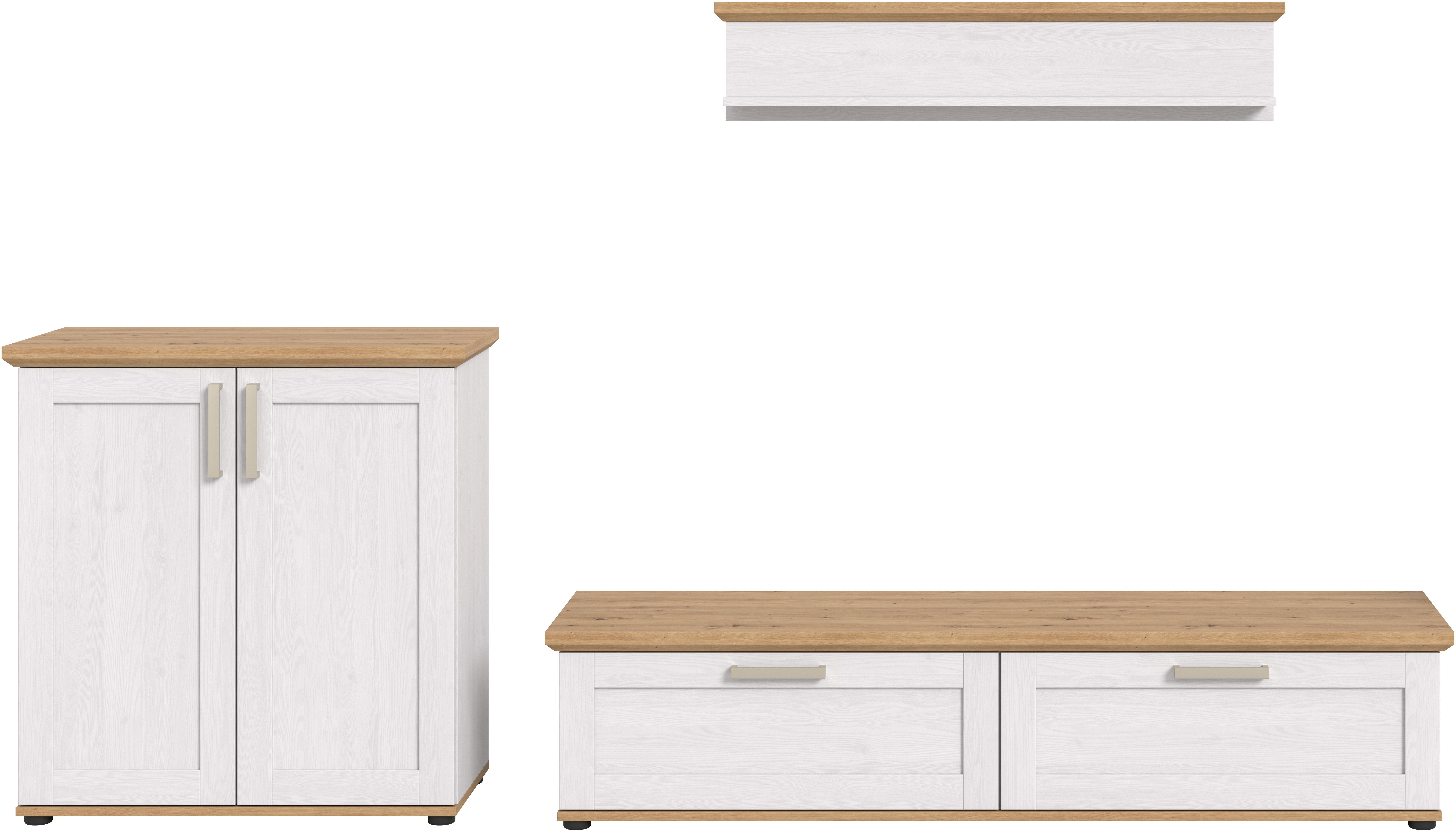 Home affaire Wohnwand Cosenza, (Set, 3-St), Cosenza, Breite: 260 cm, Highboard, Lowboard, Wandboard