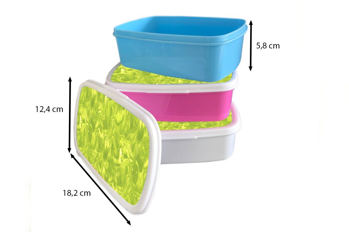 Brotdose, Farbe für (2-tlg), und weiß Erwachsene, Marmor - - Lunchbox Brotbox Jungs Kinder - für MuchoWow und Grün Mädchen Kunststoff, Design,