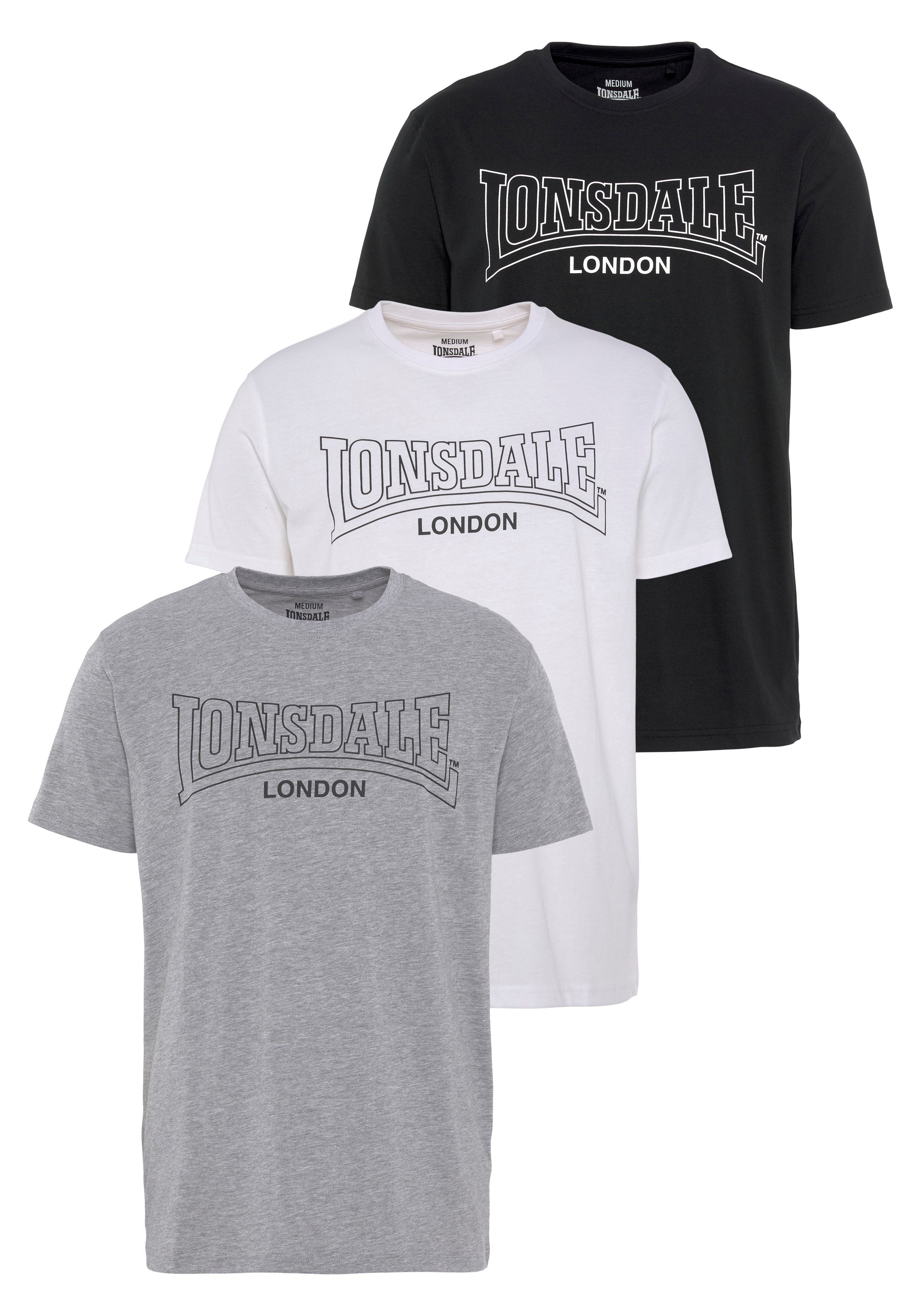 Lonsdale T-Shirt BEANLEY (Packung, 3-tlg) günstig online kaufen