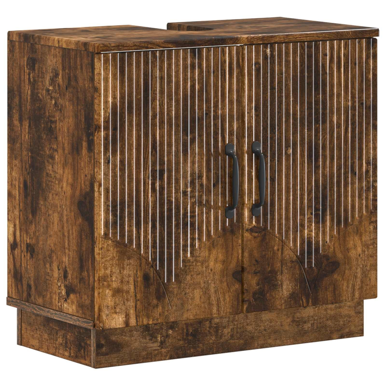 vidaXL Gartenlounge-Set 2-teiliges Badezimmer Schrank Set HOORN Raucheiche